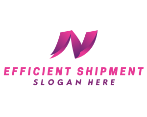 Gradient Courier Letter N logo