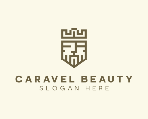 Pixel Medieval King Crown logo design