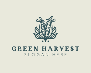 Farm Harvest Green Peas logo design