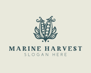 Farm Harvest Green Peas logo design