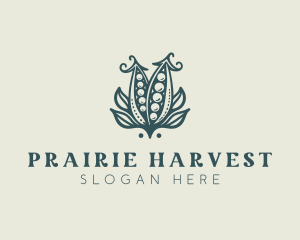 Farm Harvest Green Peas logo design