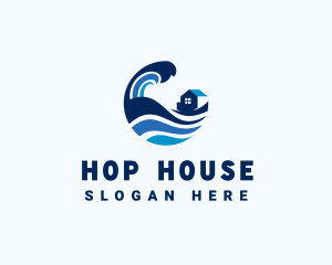 Surfing Beach House logo design