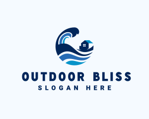 Surfing Beach House logo design