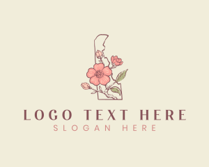 Peach Blossom Flower logo