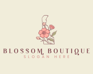 Peach Blossom Flower logo design