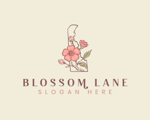 Peach Blossom Flower logo