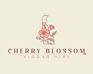 Peach Blossom Flower logo design