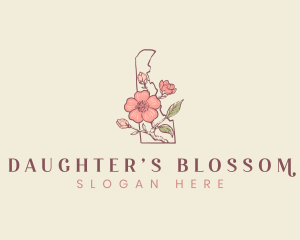 Peach Blossom Flower logo design