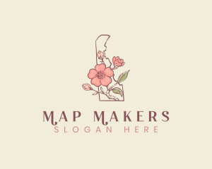 Peach Blossom Flower logo design