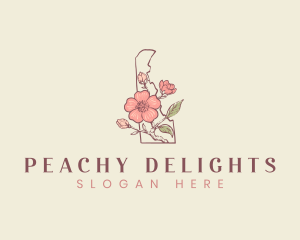 Peach Blossom Flower logo design