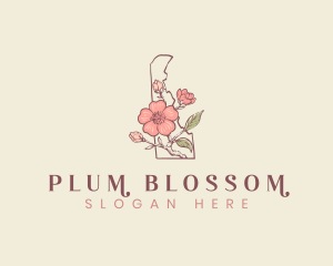 Peach Blossom Flower logo design