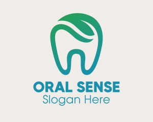 Dental Green Leaf Tooth Dentist logo