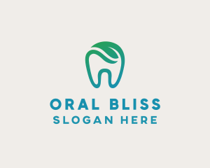 Dental Green Leaf Tooth Dentist logo