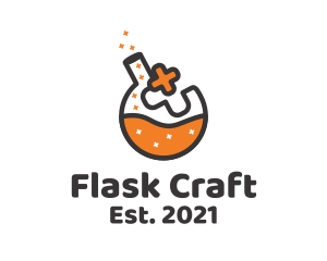 Medical Pharmacy Flask logo design