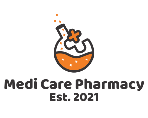 Medical Pharmacy Flask logo design