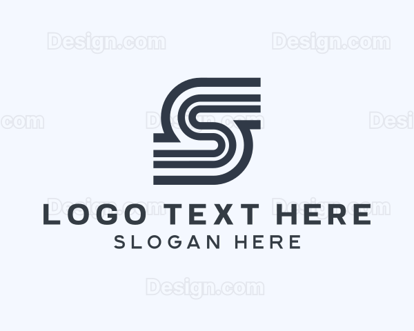 Modern Stripe Letter S Logo