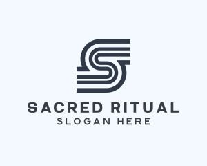 Modern Stripe Letter S logo design