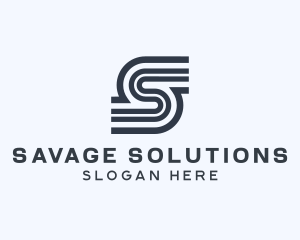 Modern Stripe Letter S logo design