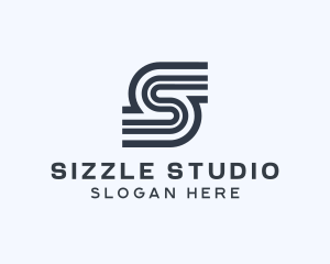 Modern Stripe Letter S logo design