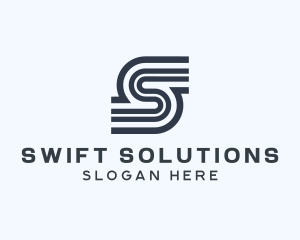 Modern Stripe Letter S logo design