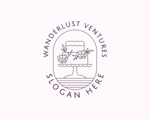 Floral Wedding Cake Logo