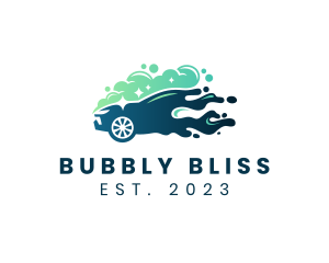 Bubble Car Wash Cleaning logo design