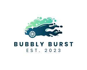 Bubble Car Wash Cleaning logo design