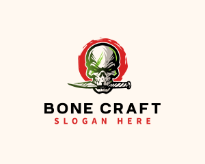 Skull Knife Weapon logo design