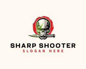 Skull Knife Weapon logo design