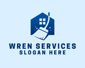 Blue Janitorial Service logo design