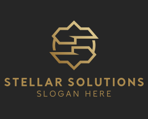 Gold Cryptocurrency Letter S logo design