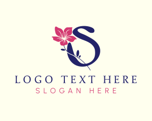 Botanical Nature Flower Letter S logo