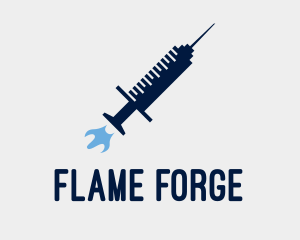 Injection Syringe Launch logo design