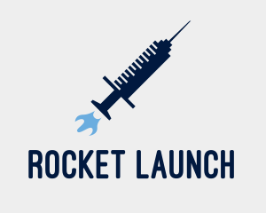 Injection Syringe Launch logo design