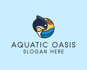 Ocean Whale Cartoon  logo