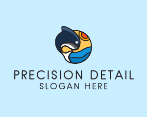 Ocean Whale Cartoon  logo design