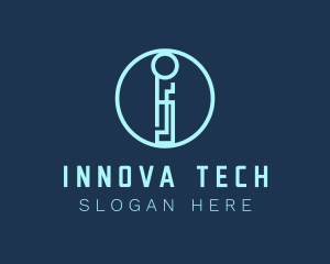 Tech Maze Letter I logo design