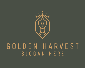 Minimalist Golden Goddess logo design