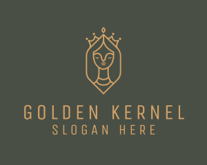 Minimalist Golden Goddess logo design