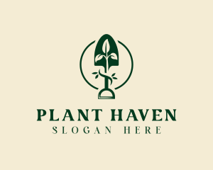 Shovel Garden Plant logo design