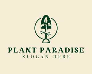 Shovel Garden Plant logo design