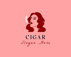 Cigarette Smoke Woman logo design