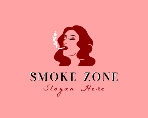 Cigarette Smoke Woman logo design