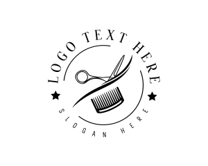 Barbershop Hairstylist Salon Logo