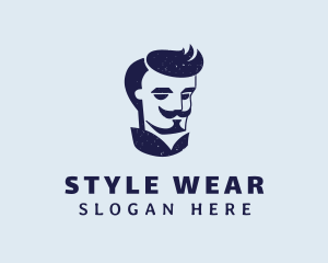 Male Mustache Barber logo design