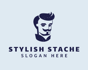 Male Mustache Barber logo