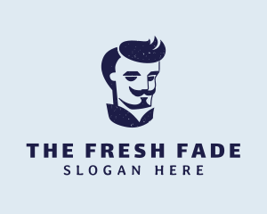 Male Mustache Barber logo design