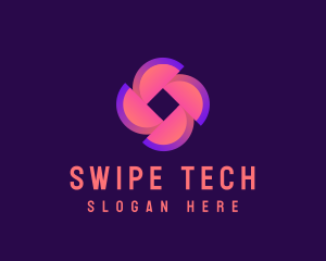 Fintech Pinwheel Tech logo design