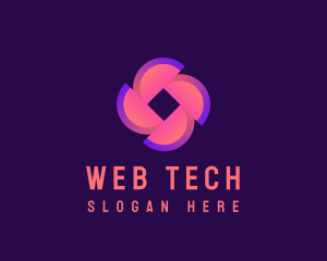 Fintech Pinwheel Tech logo design