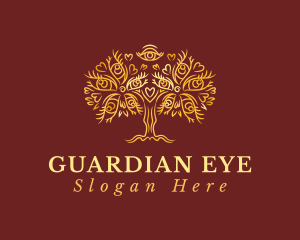 Gold Eyes Tree logo design